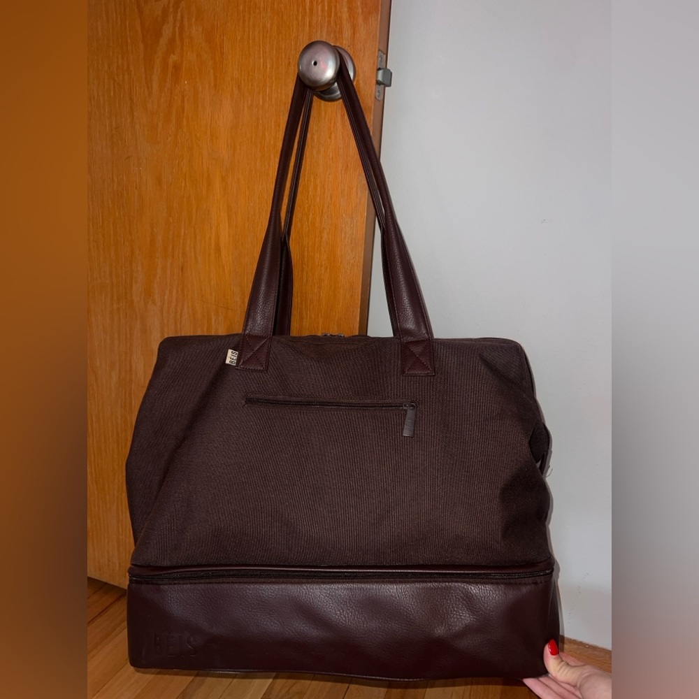 BEIS Convertible Weekender Travel Tote in Espresso